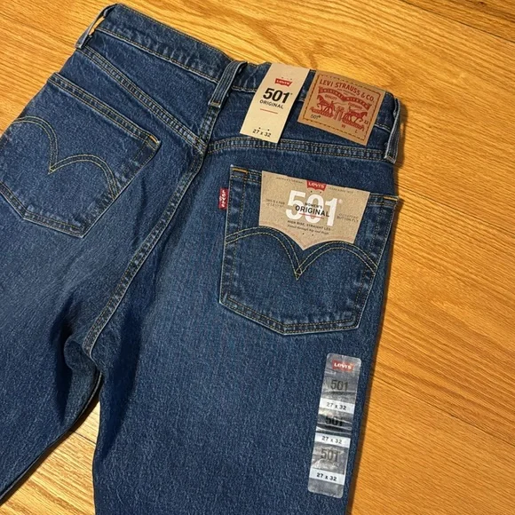 Levi’s women’s 501 original high rise straight leg jean size 27 brand new w tags - Picture 7 of 10